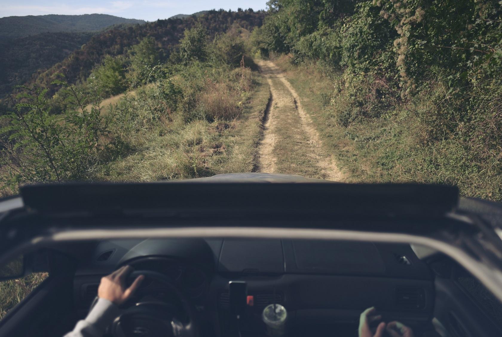 Drivers_view_of_a_dirt_road