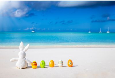 easter bunny at the beach