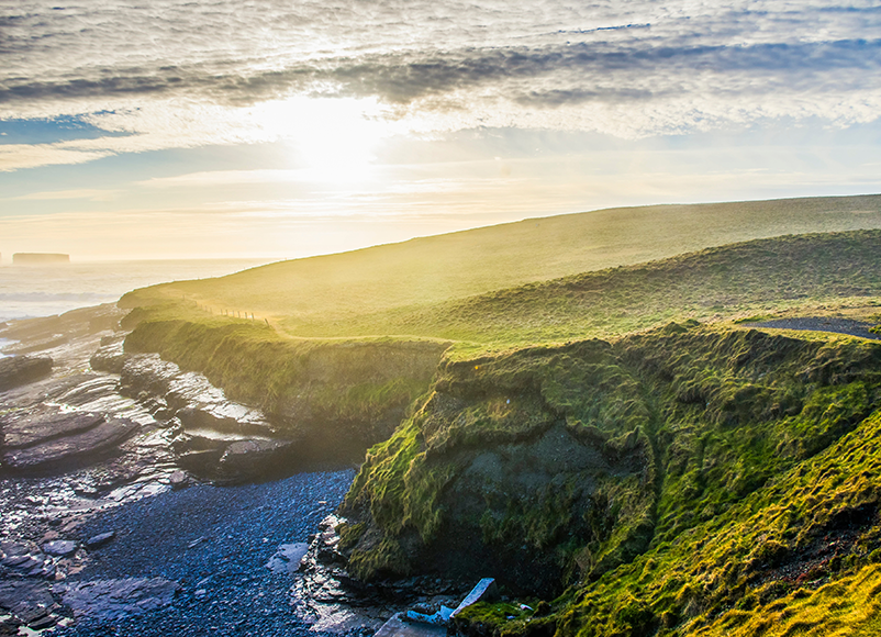 dawn on the irish coast