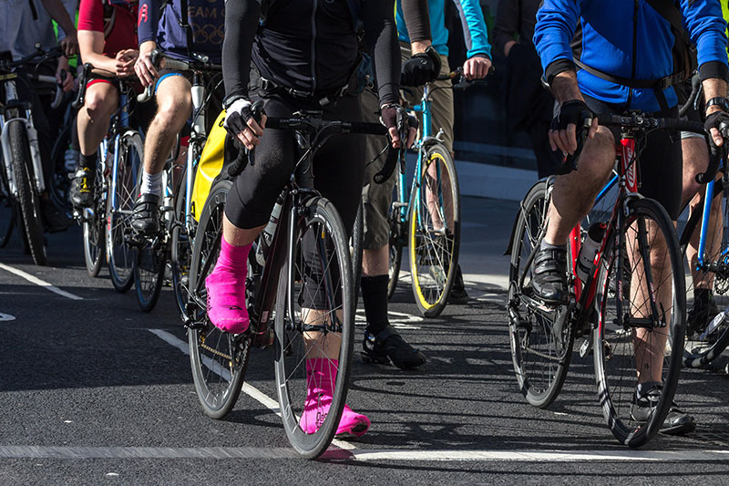 group of cyclists