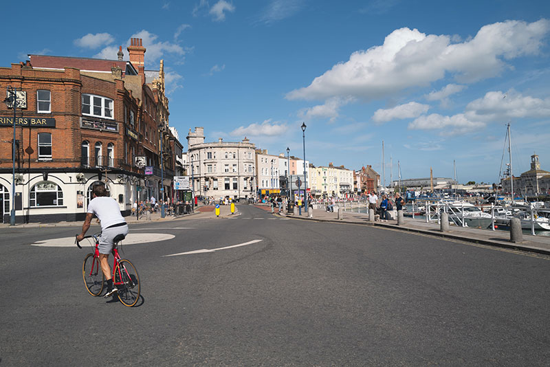 cyclist at roundabout