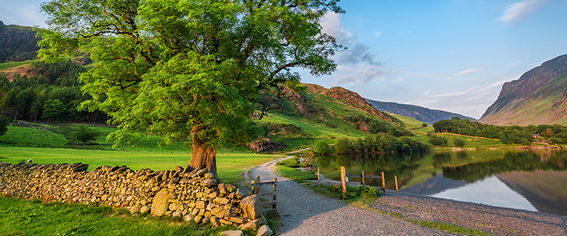 sunset at the lake district